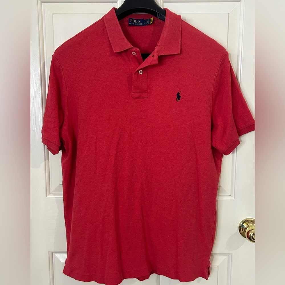 Polo Ralph Lauren Red Blue Pony Men’s Large Short Sleeve Polo Shirt